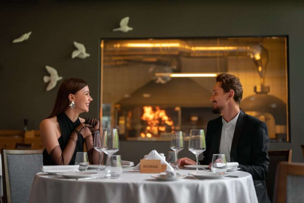 Couple on a romantic dinner date