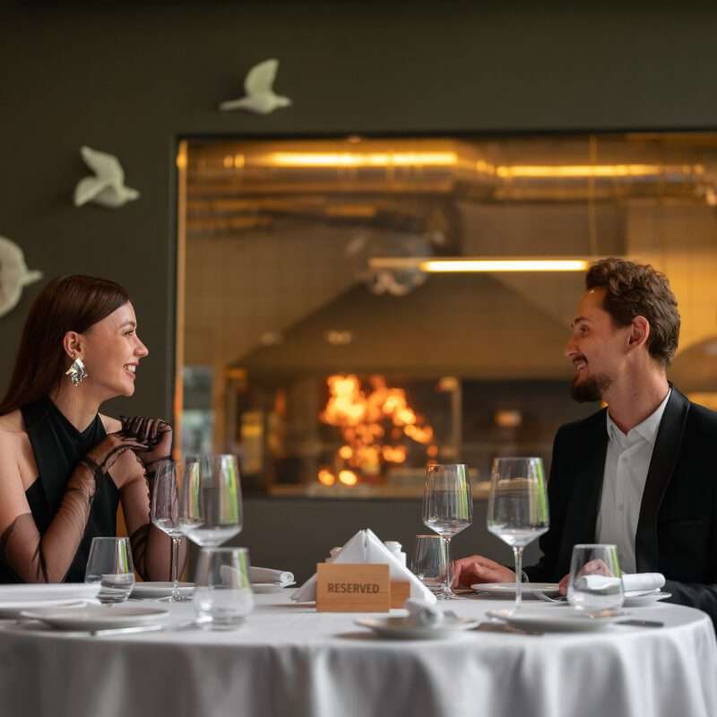 Couple on a romantic dinner date