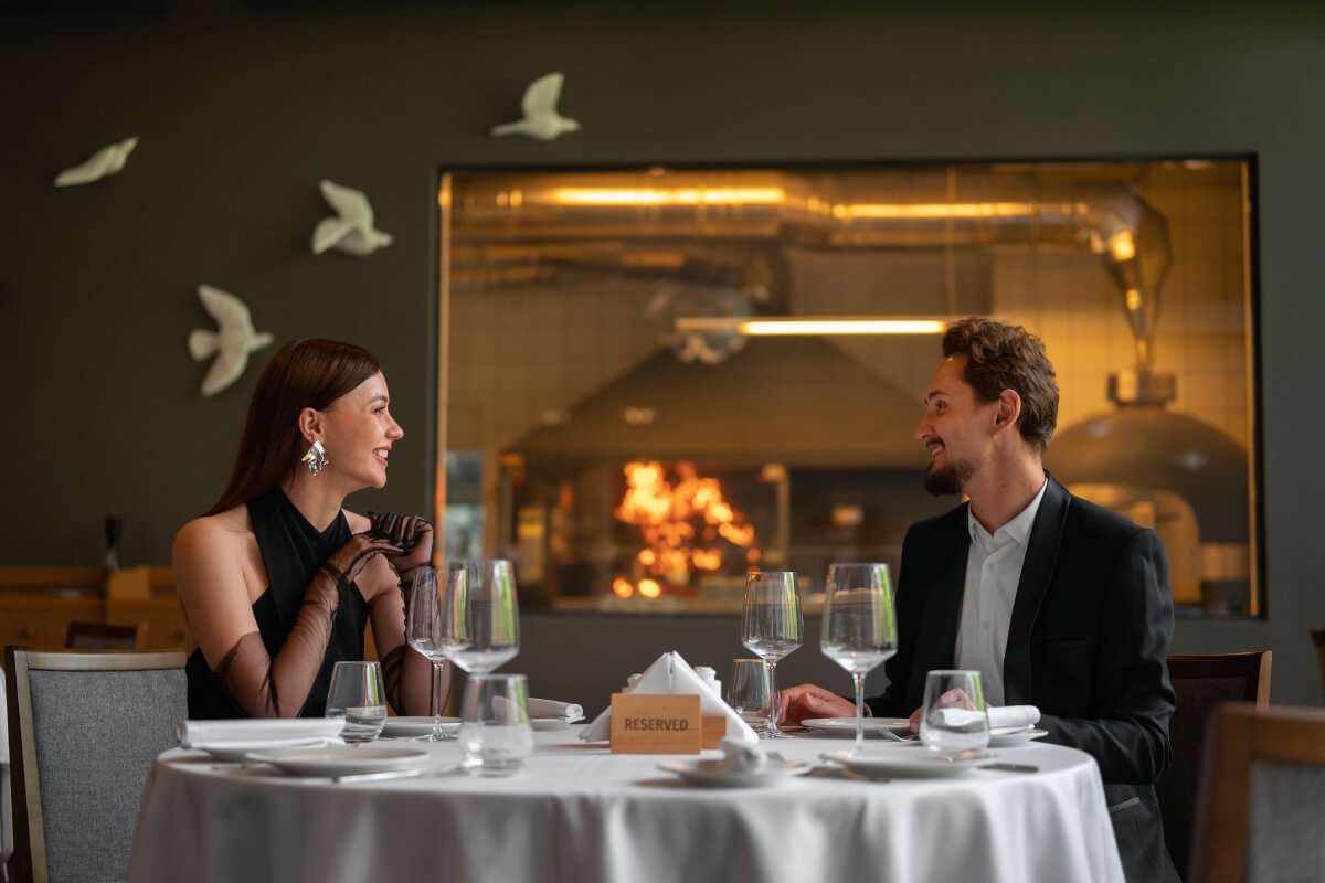 Couple on a romantic dinner date