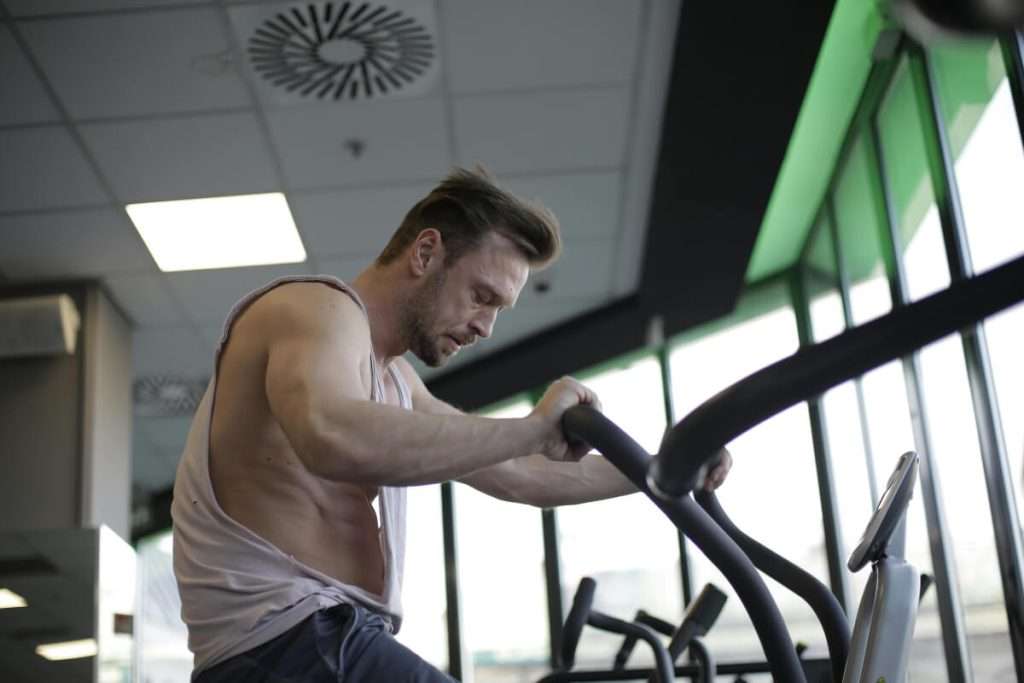 Man using a hotel's gym