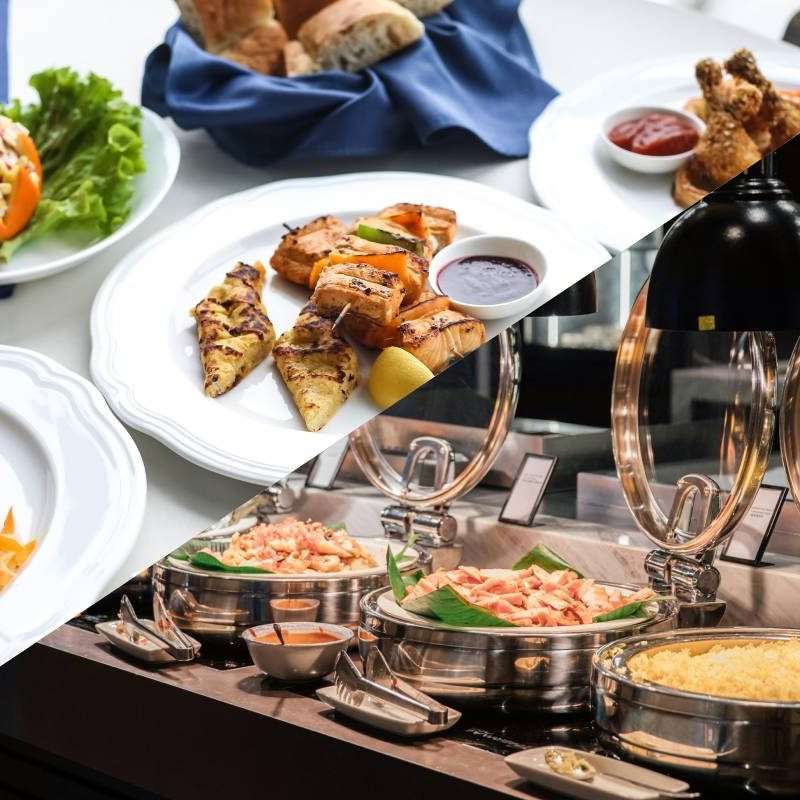 Plated and buffet meal